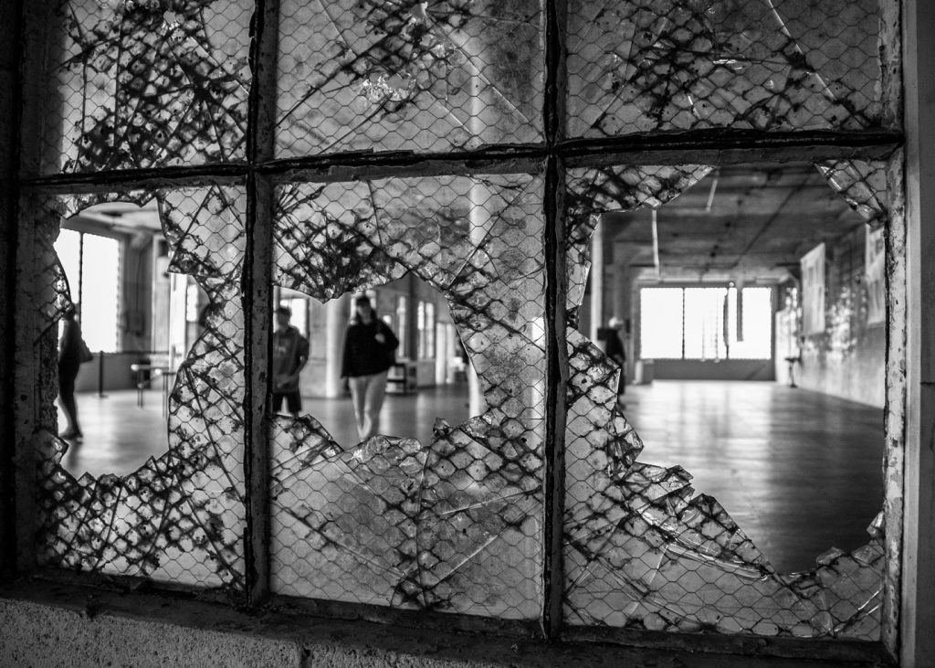 Alcatraz-Cells-Glass-Broken-Smashed-California